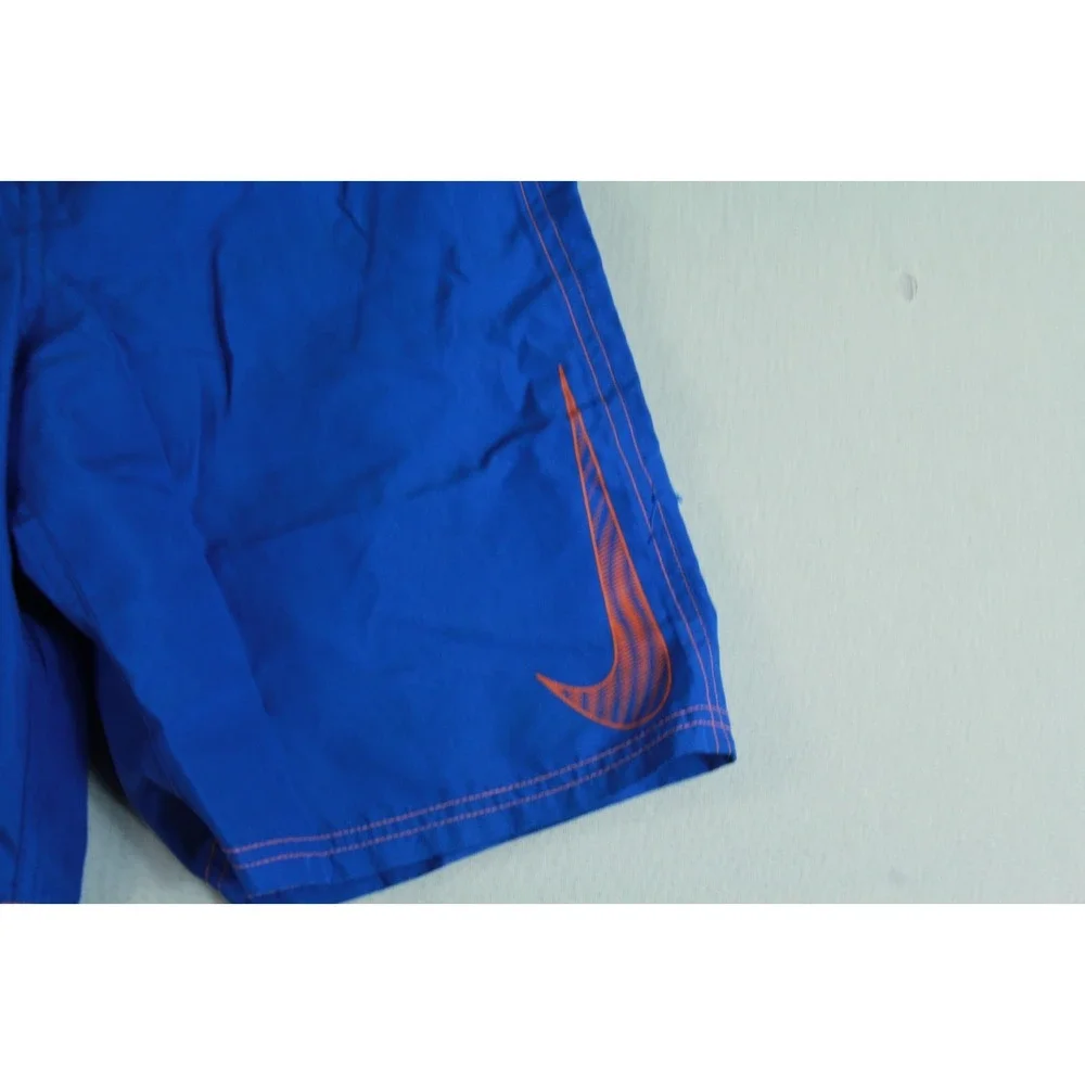 Nike Men Blue Board Shorts Swoosh Logo Beach Summer Casual Size Medium